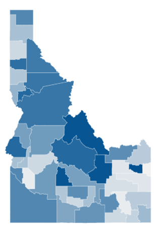 Map of Idaho counties