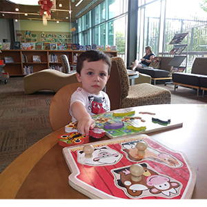 Boy in Library