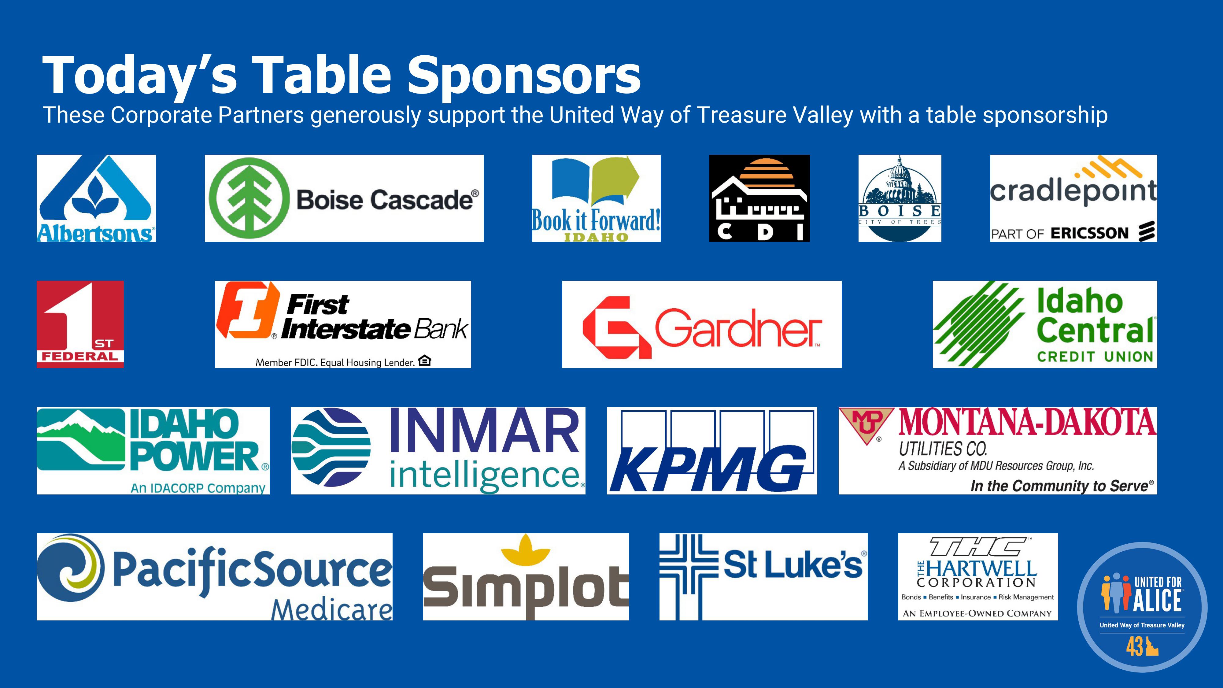 Table Sponsors